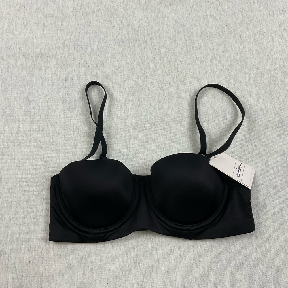 Auden Lightly Lined Strapless Bra Women’s 32A Convertible Straps Underwire Black